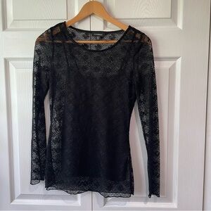 Le château NWOT- beautiful lace black top xtra small